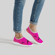 Load image into Gallery viewer, Girls n Guns pink circle print SF_F6 Women&#39;s Mesh Running Shoes
