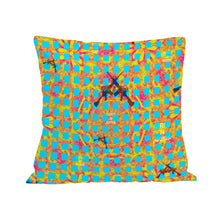 Load image into Gallery viewer, Girls n Guns teal sq print D46 Pillow Covers
